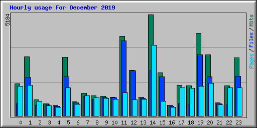 Hourly usage for December 2019